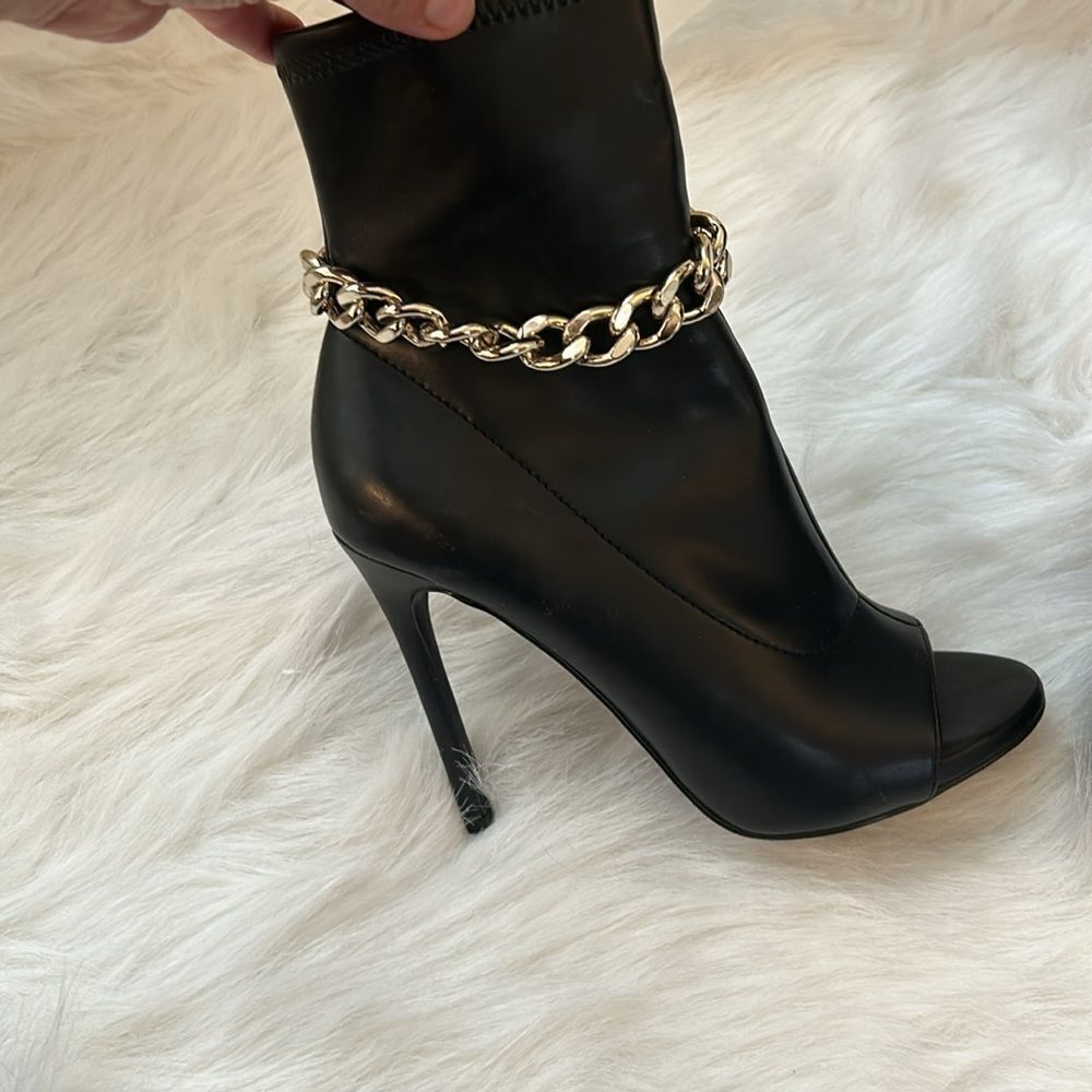 Steve Madden Womens Elettra Faux Leather Peep Toe Ankle Boots 8.5 - Picture 4 of 7